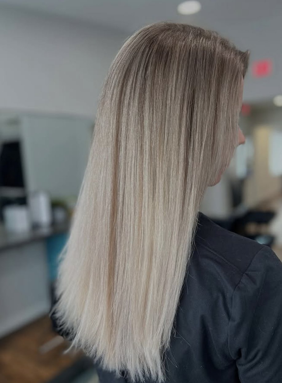 Ash blonde balayage at Elevate Salon + Spa, Charlottesville VA