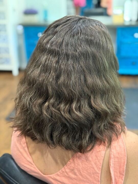 Before color, brown waves at Elevate Salon + Spa, Charlottesville VA