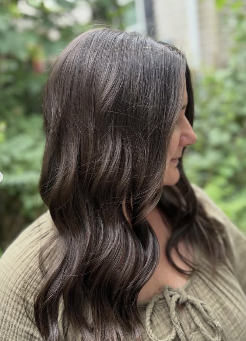 Blended gray with lowlights at Elevate Salon + Spa, Charlottesville VA
