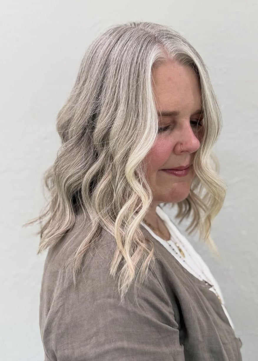 Blended silver blonde at Elevate Salon + Spa, Charlottesville VA