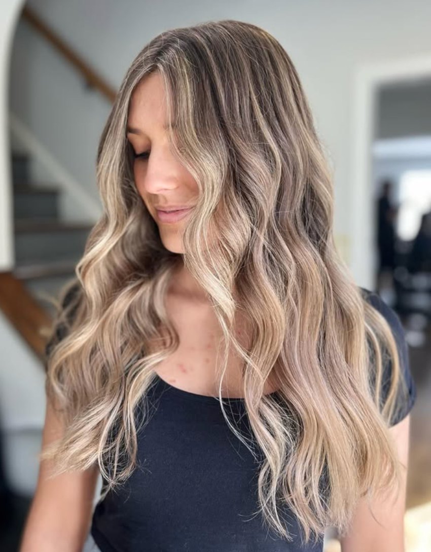Blonde balayage waves at Elevate Salon + Spa, Charlottesville VA