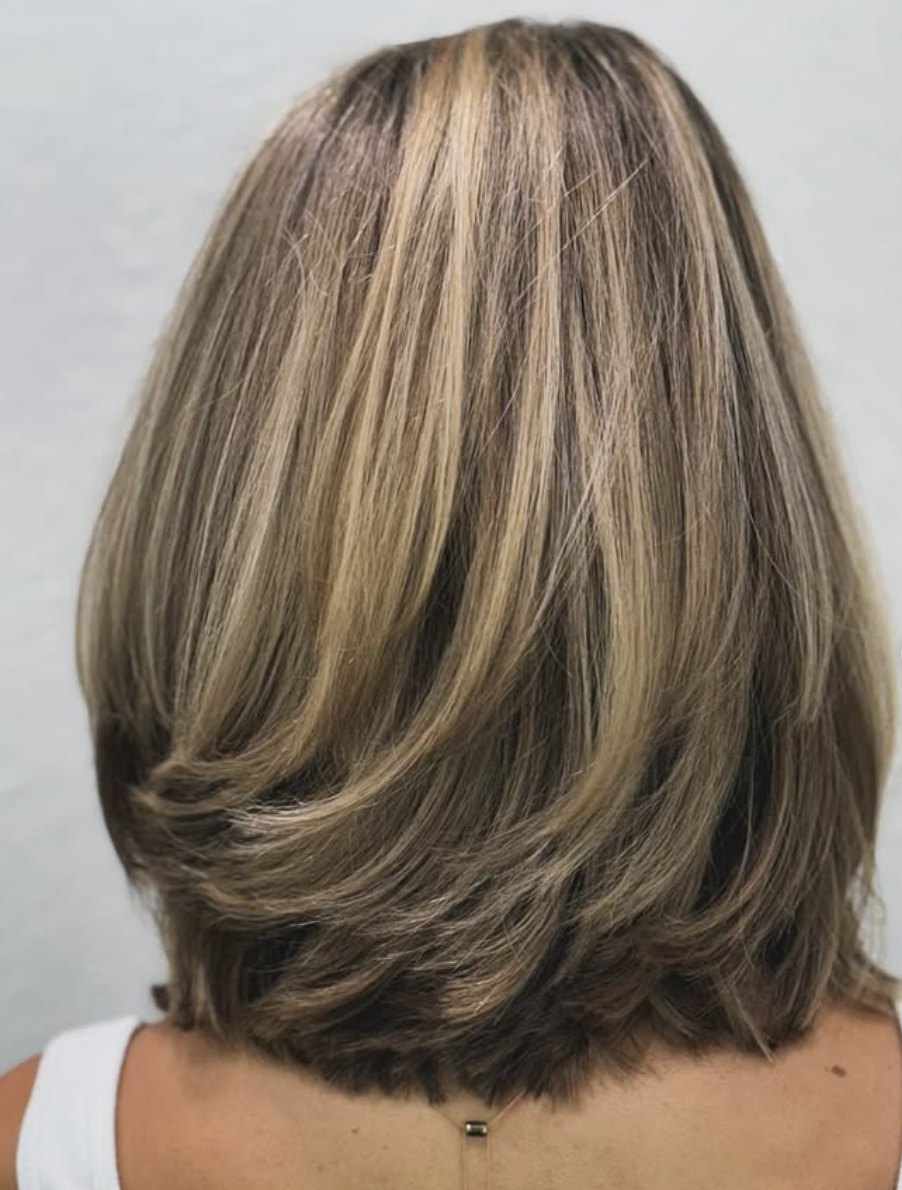 Bronde layered lob at Elevate Salon + Spa, Charlottesville VA