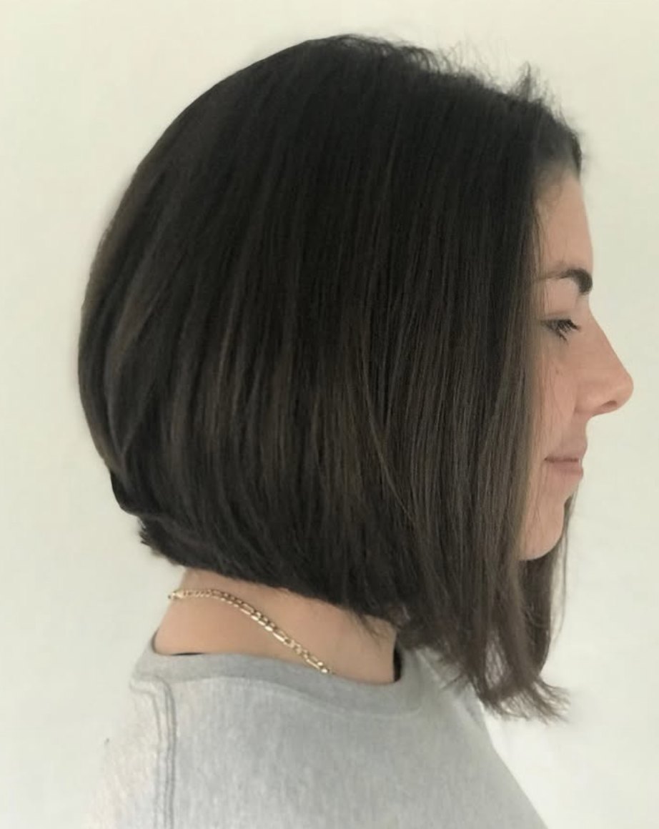 Brunette A line bob at Elevate Salon + Spa, Charlottesville VA