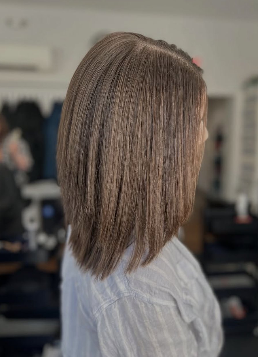 Brunette lob at Elevate Salon + Spa, Charlottesville VA