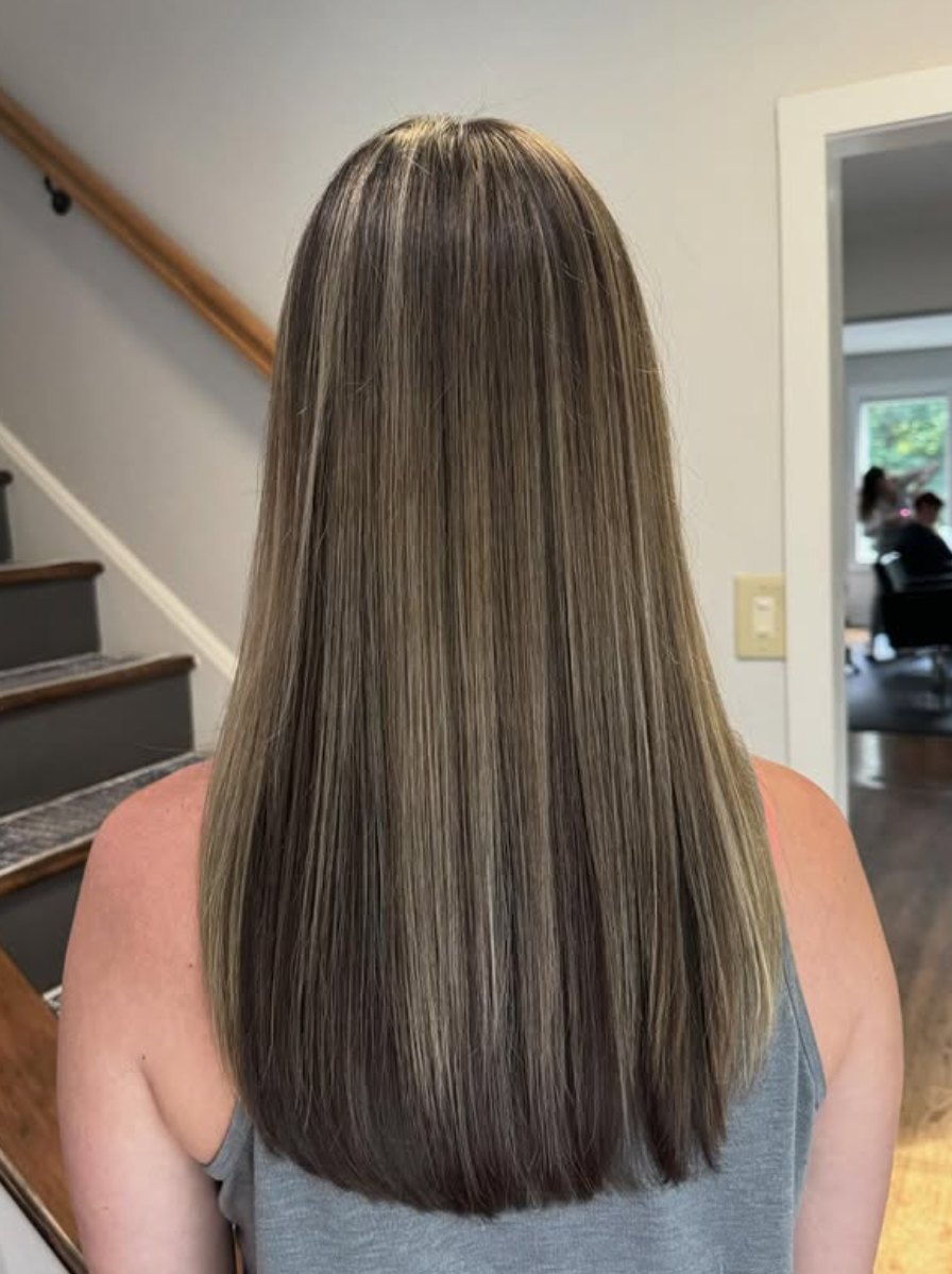Brunette with highlights at Elevate Salon + Spa, Charlottesville VA