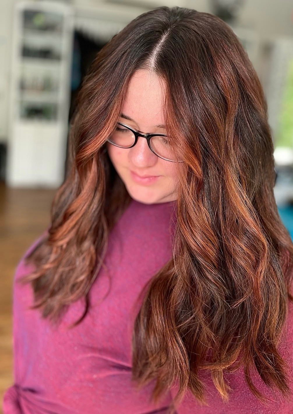 Copper balayage at Elevate Salon + Spa, Charlottesville VA