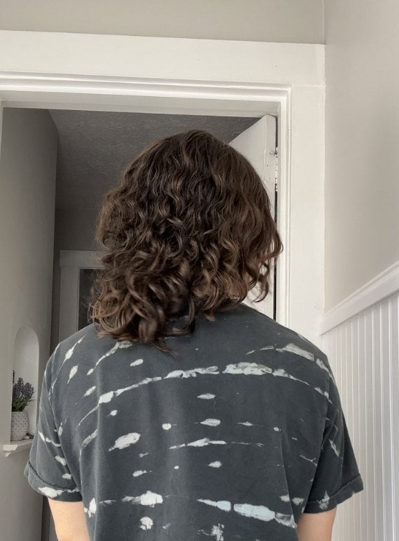 Curly hair before at Elevate Salon + Spa, Charlottesville VA