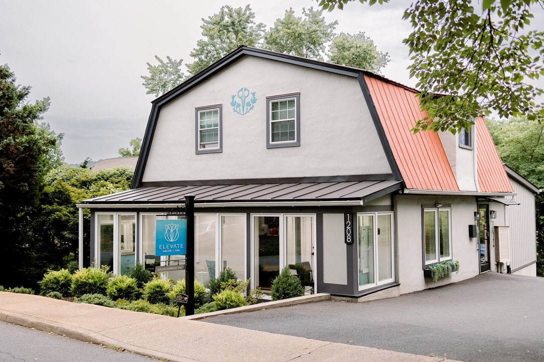 Elevate Salon + Spa building exterior at Elevate Salon + Spa, Charlottesville VA