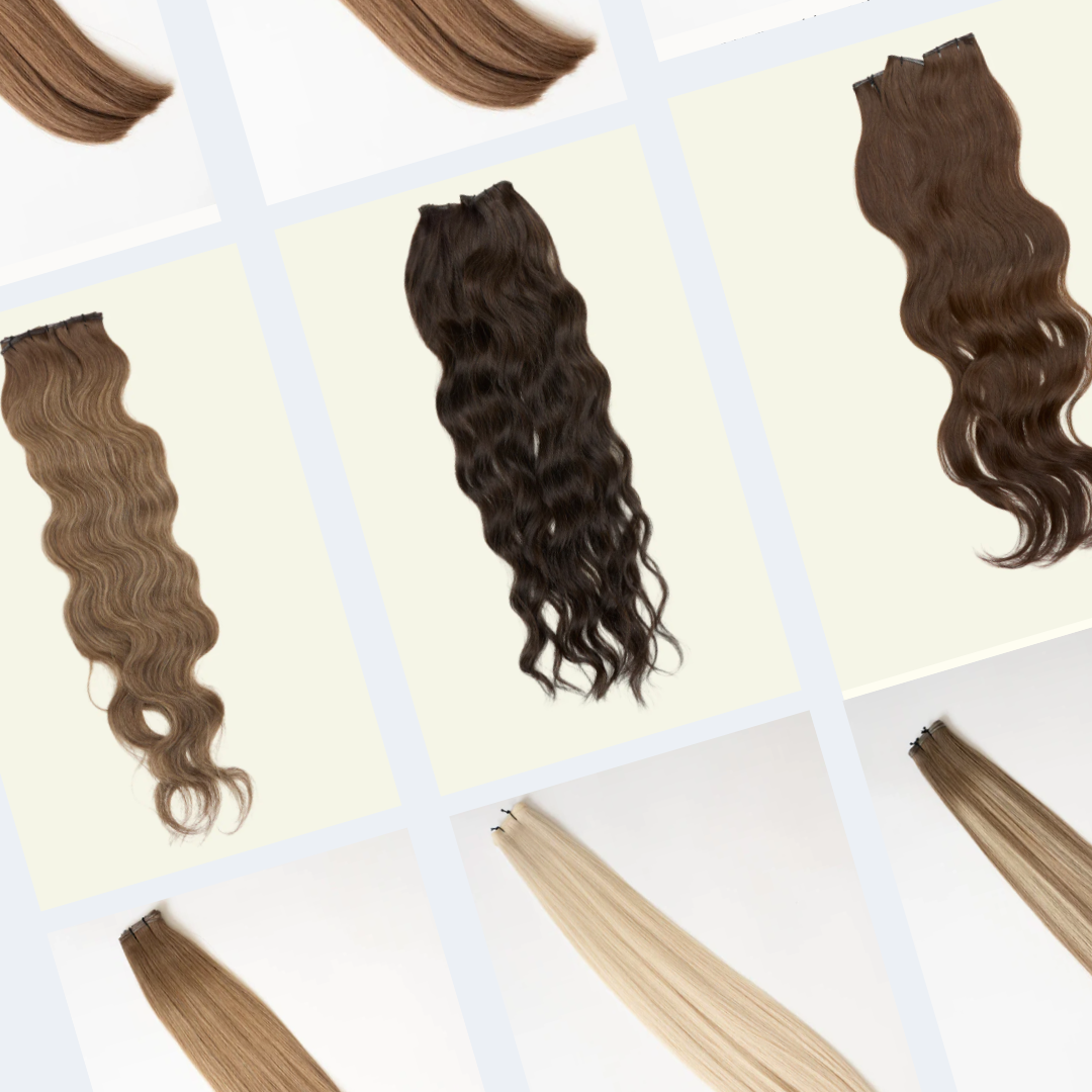 Extension color guide wefts