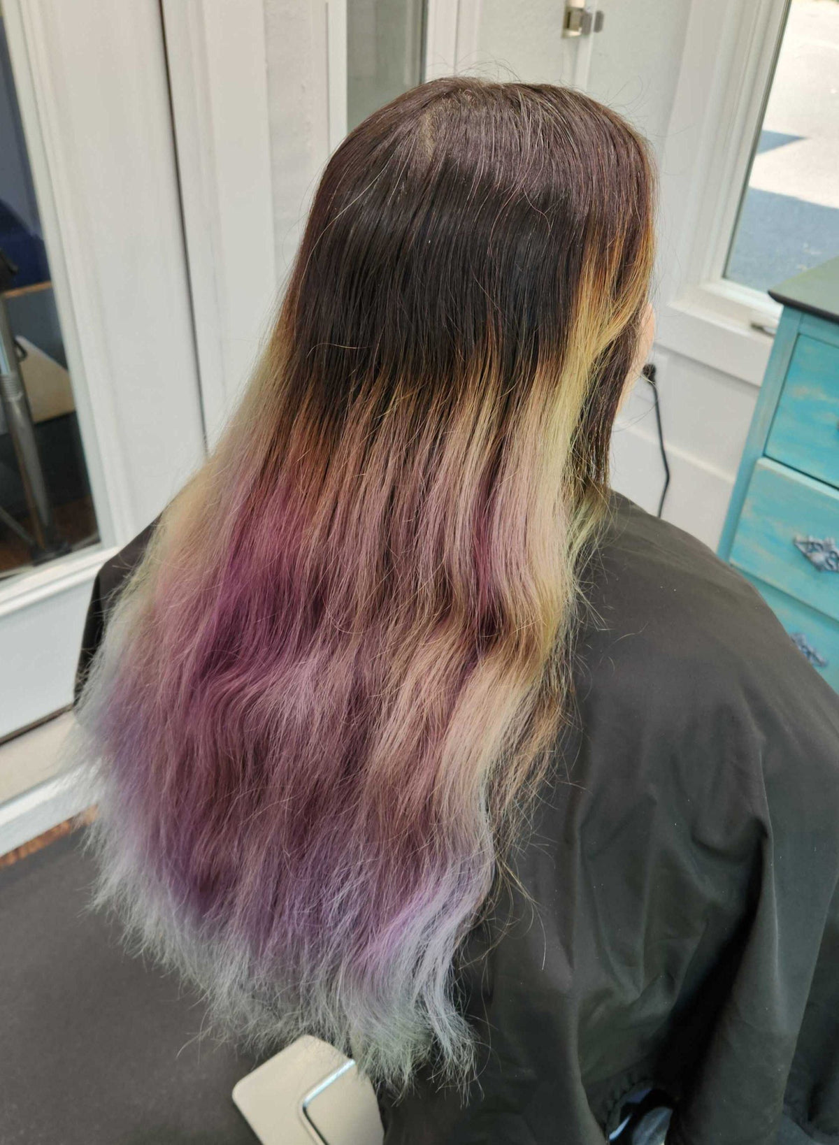 Faded vivid before correction at Elevate Salon + Spa, Charlottesville VA