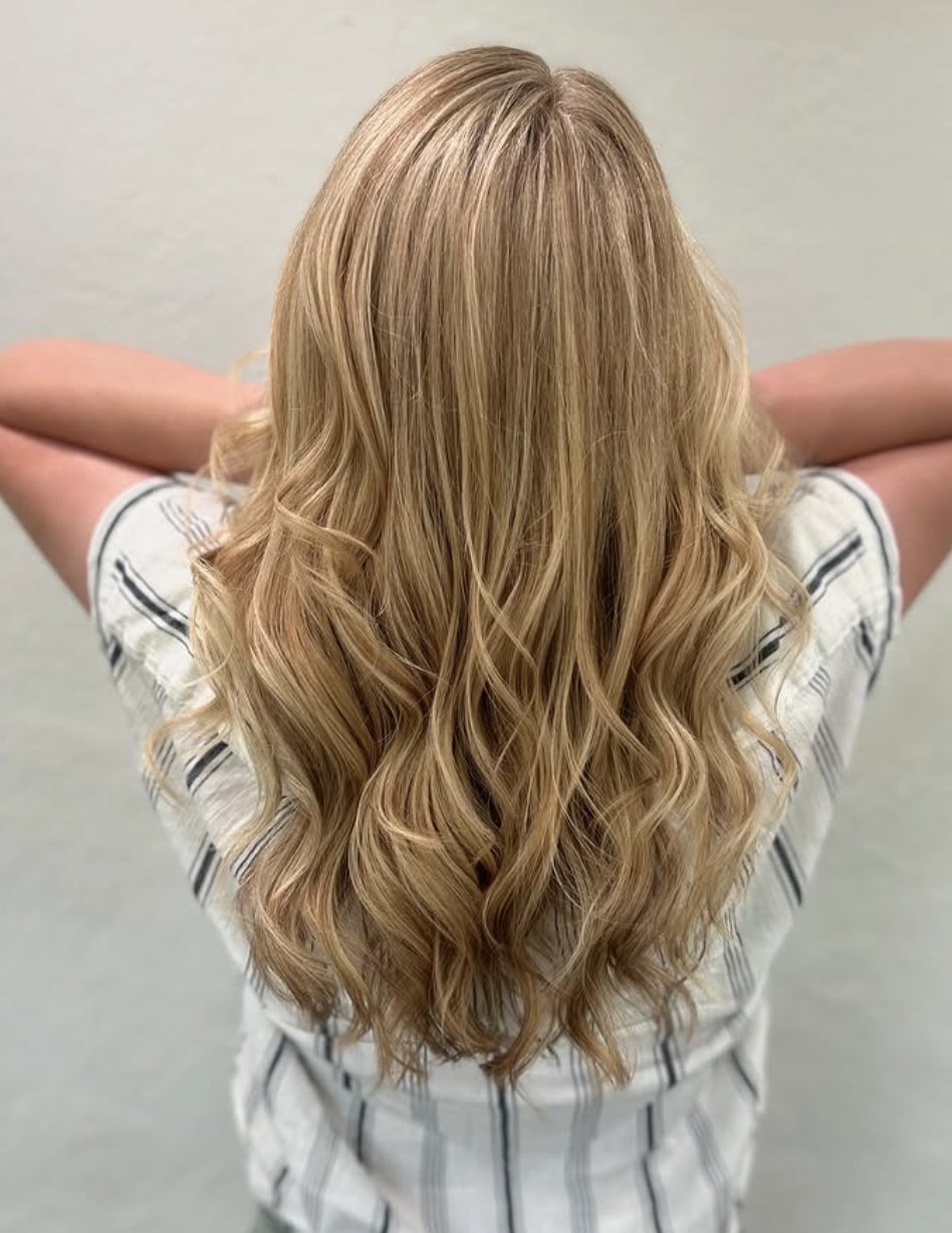 Golden blonde waves at Elevate Salon + Spa, Charlottesville VA