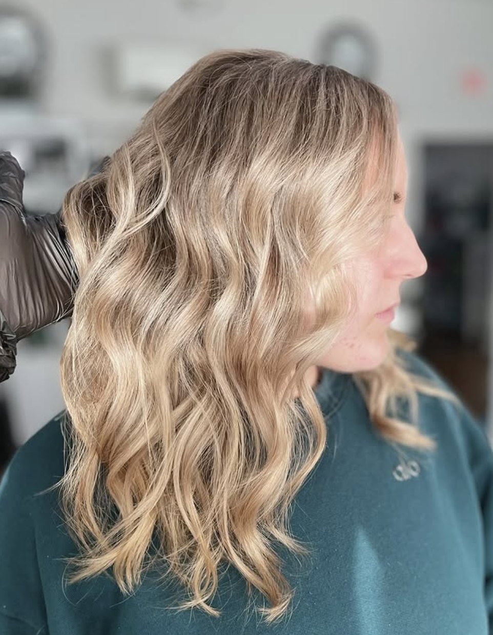 Golden blonde waves at Elevate Salon + Spa, Charlottesville VA
