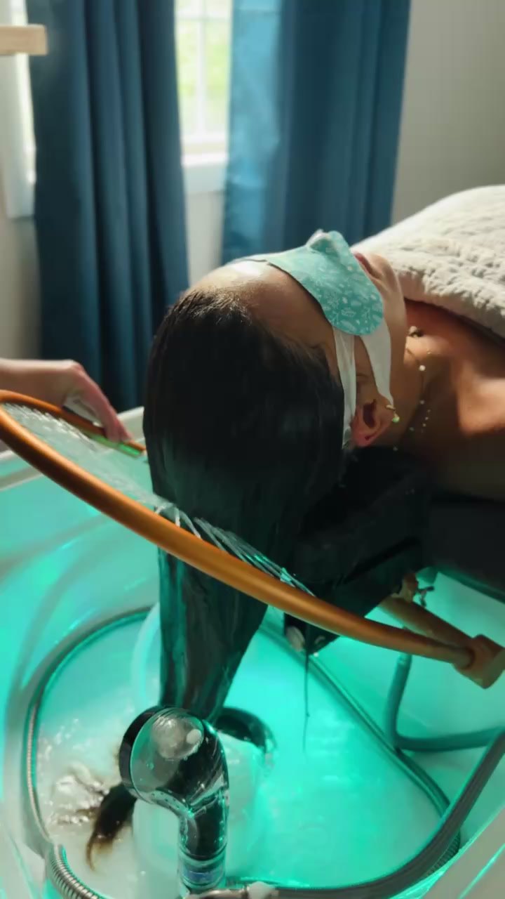 Head spa scalp rinse at Elevate Salon + Spa, Charlottesville VA