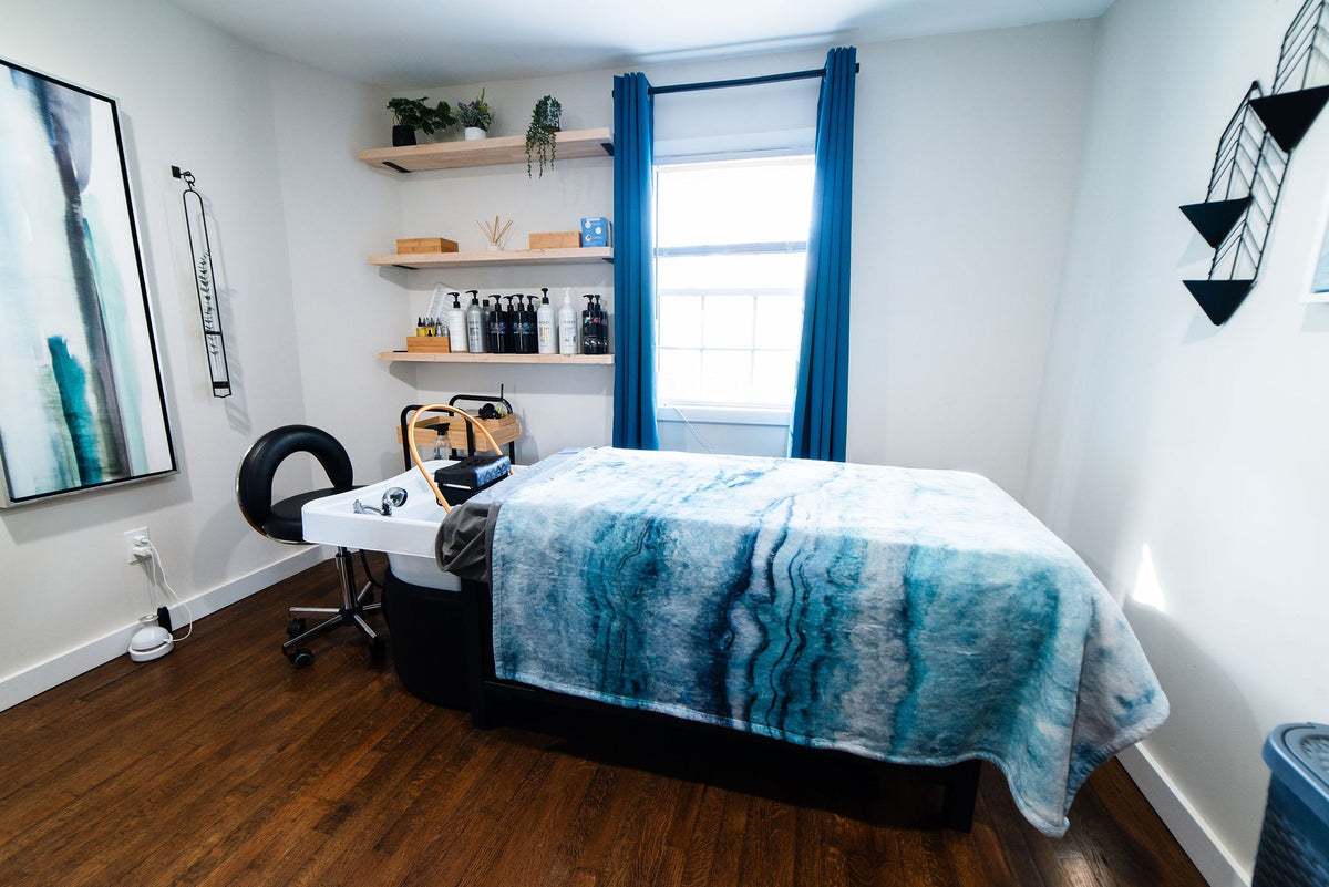 Head spa treatment room at Elevate Salon + Spa, Charlottesville VA