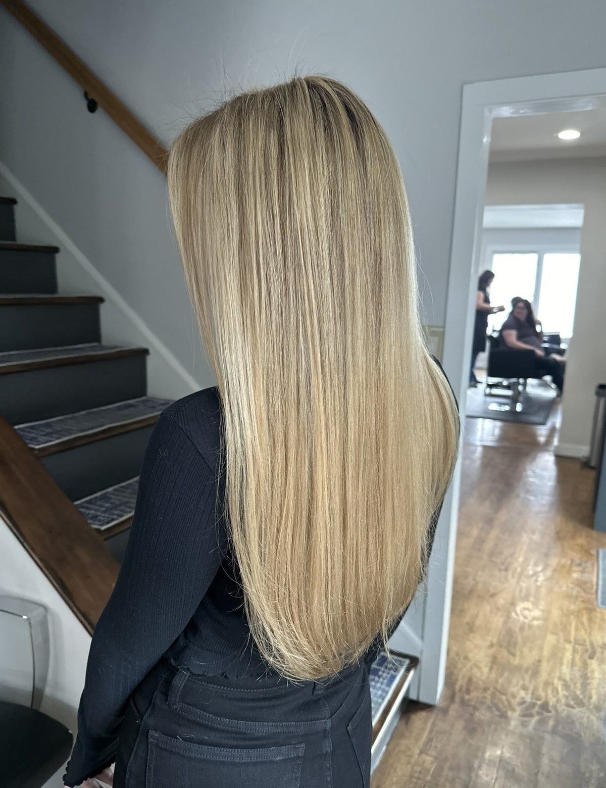 Long blonde after at Elevate Salon + Spa, Charlottesville VA
