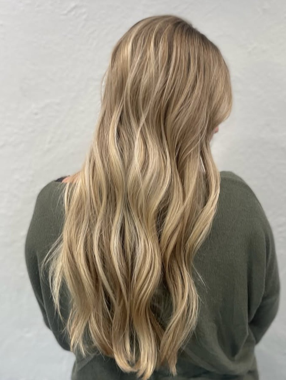 Long blonde balayage at Elevate Salon + Spa, Charlottesville VA