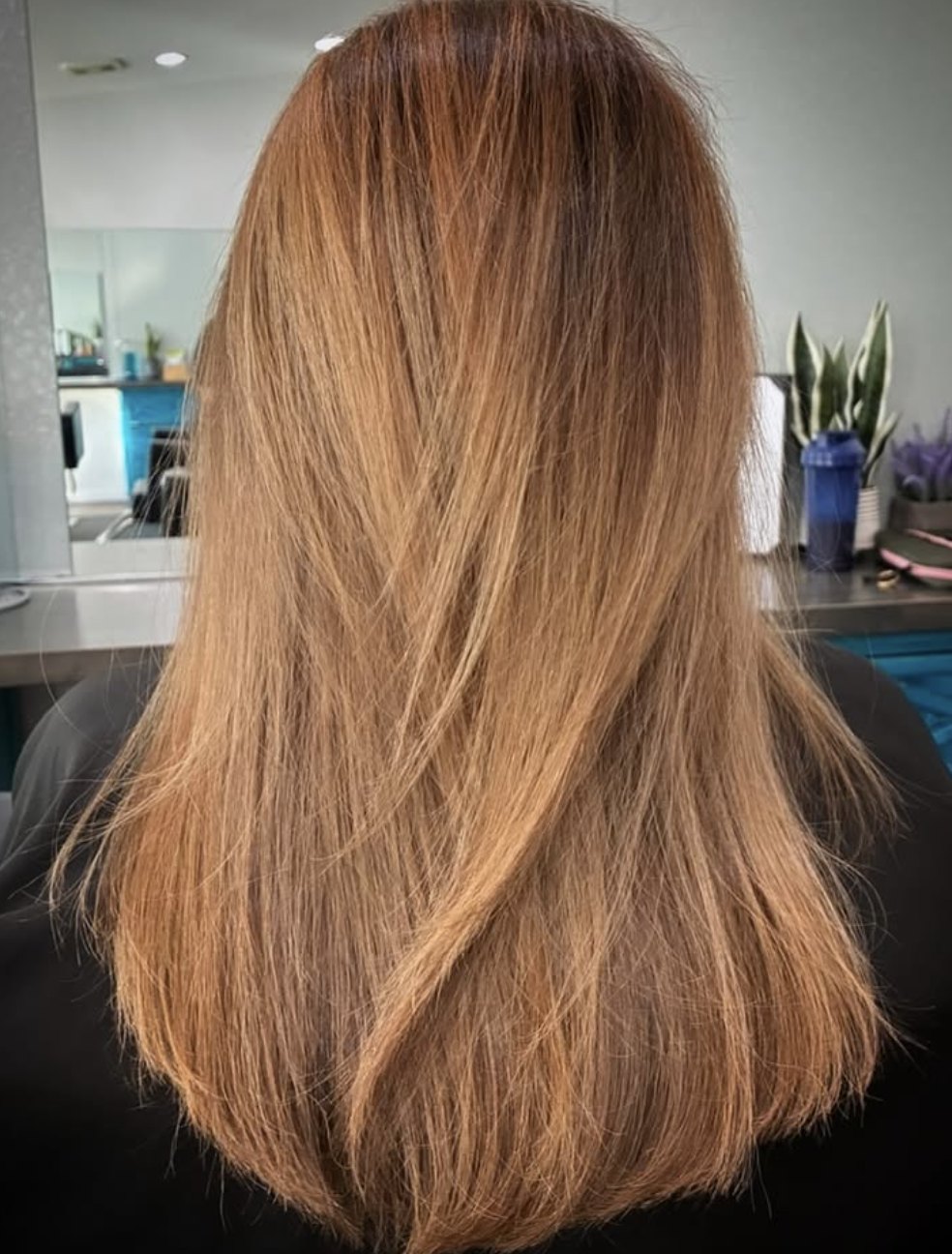Long copper balayage at Elevate Salon + Spa, Charlottesville VA