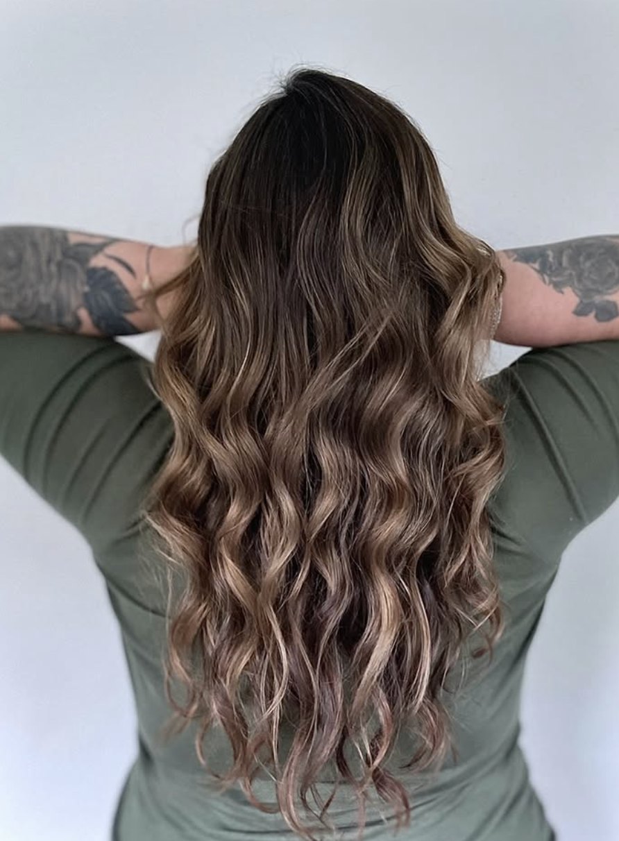 Mushroom balayage waves at Elevate Salon + Spa, Charlottesville VA
