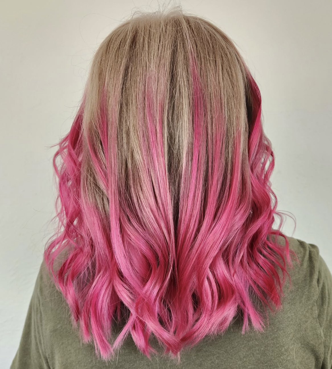 Pink vivid balayage at Elevate Salon + Spa, Charlottesville VA