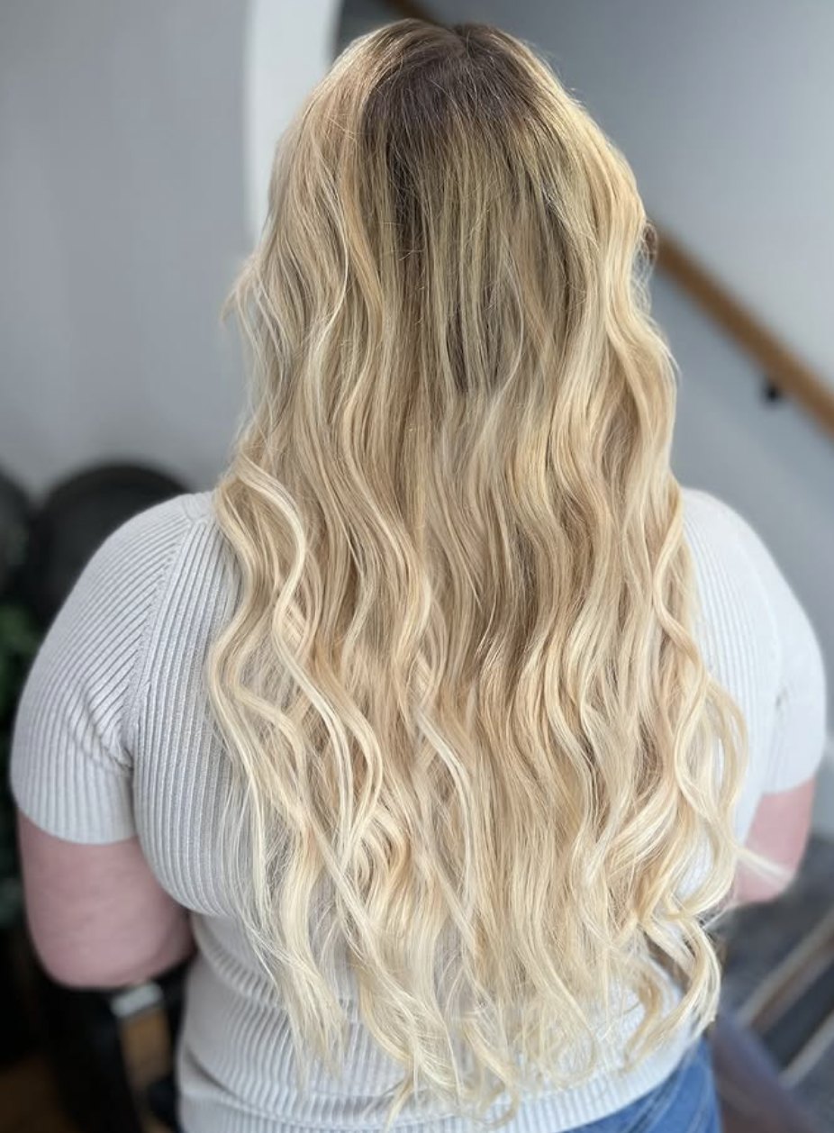 Platinum balayage waves at Elevate Salon + Spa, Charlottesville VA