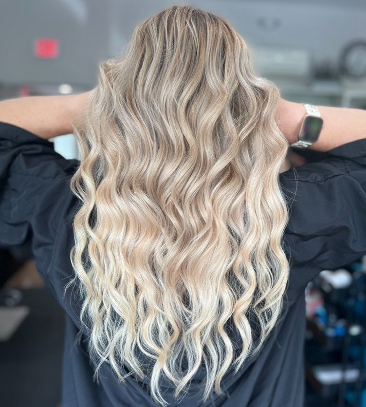 Platinum blonde extensions at Elevate Salon + Spa, Charlottesville VA