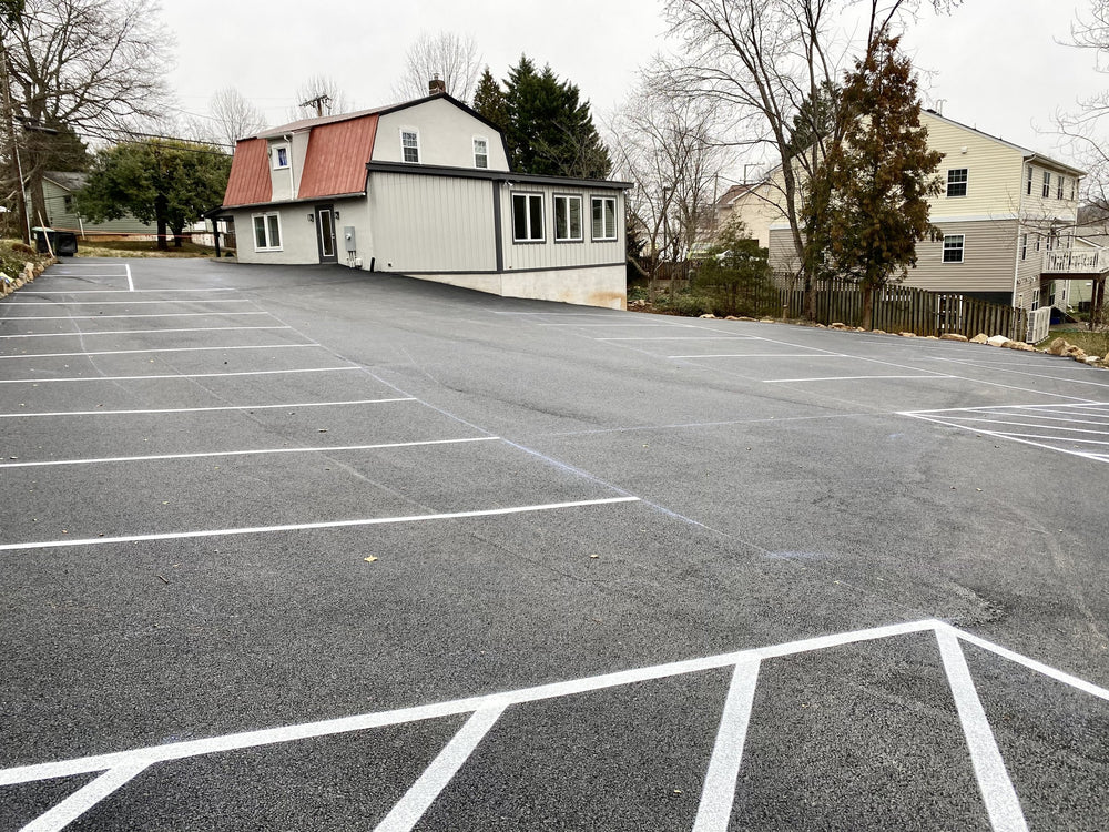 Salon parking lot at Elevate Salon + Spa, Charlottesville VA