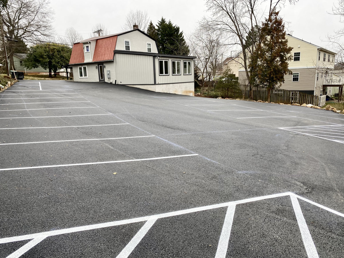 Salon parking lot at Elevate Salon + Spa, Charlottesville VA