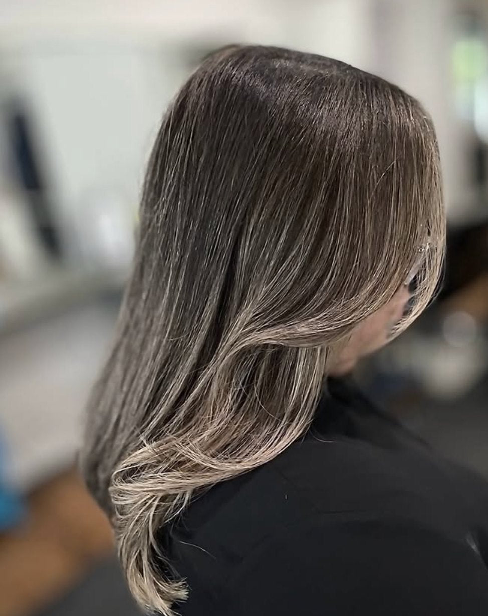 Silver bronde balayage at Elevate Salon + Spa, Charlottesville VA