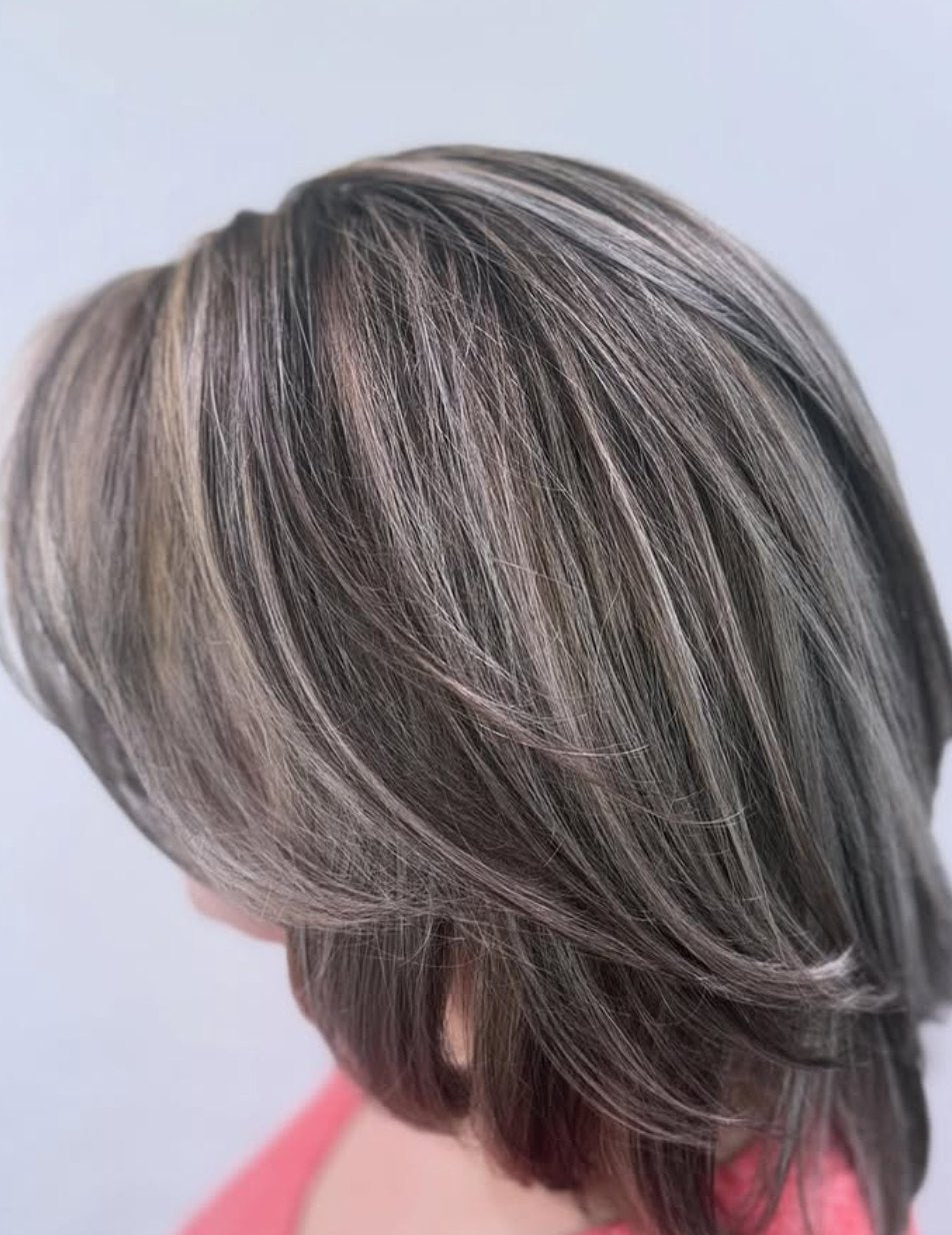 Silver gray blending at Elevate Salon + Spa, Charlottesville VA