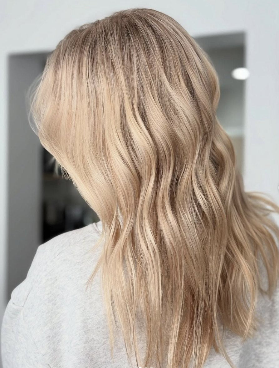 Soft blonde waves at Elevate Salon + Spa, Charlottesville VA