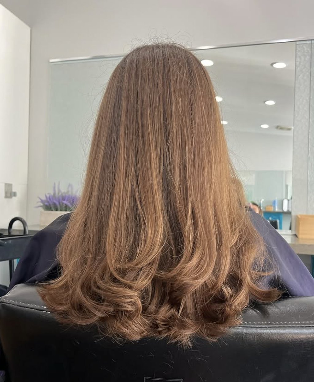 Soft layered brown blowout at Elevate Salon + Spa, Charlottesville VA